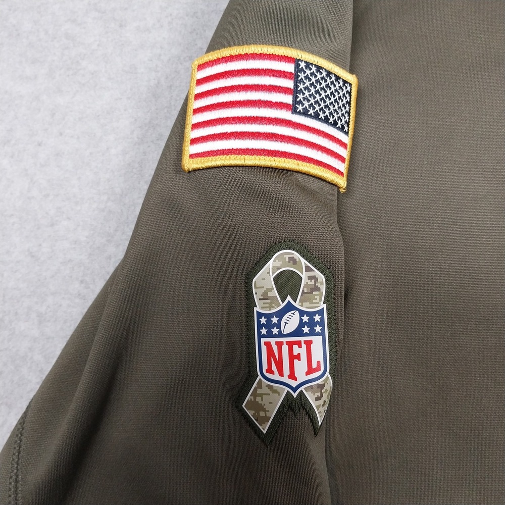 Denver Broncos Hoodie Mens Medium Green Nike Salute To Service Camo Patches - Picture 9 of 12